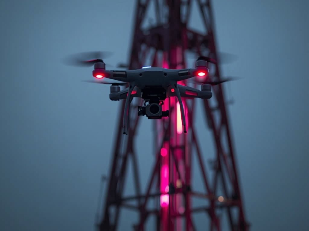 A close-up of a drone equipped with a thermal imaging
