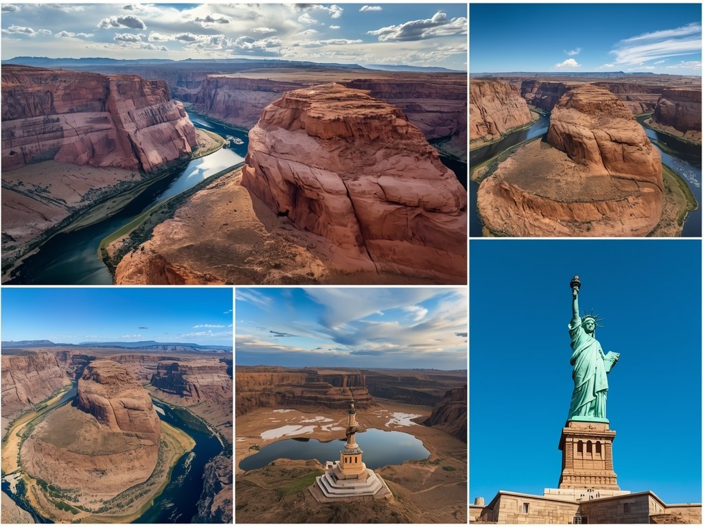 A collage of stunning aerial photos taken by drones, showcasing