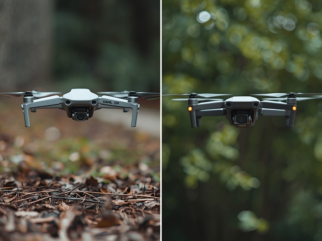 A comparison of a noisy drone disturbing wildlife vs. a