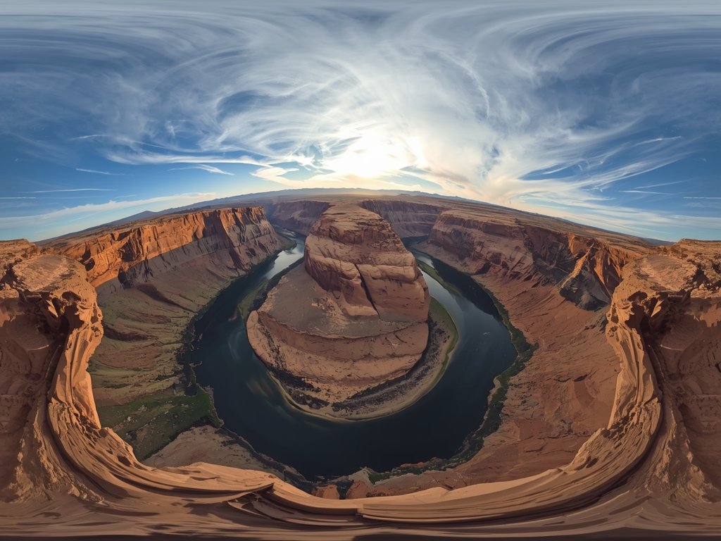 A creator using a specialized drone editing software to stitch