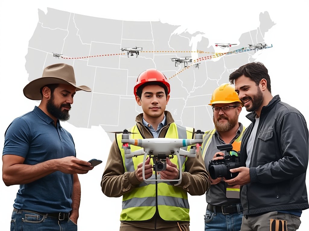 A diverse group of professionals, including a farmer, construction worker,