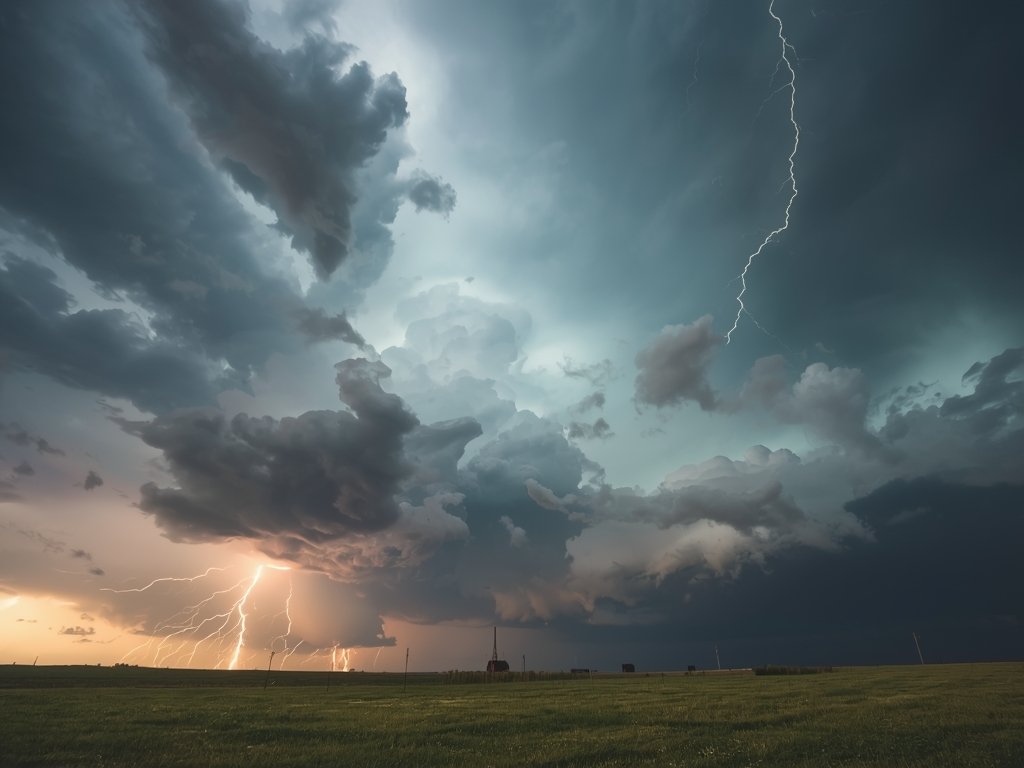 A drone capturing a dramatic aerial shot of a storm