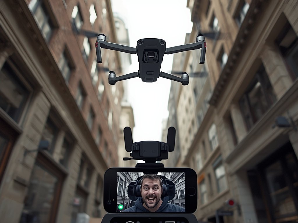 A drone executing a complex trick, flying through a narrow