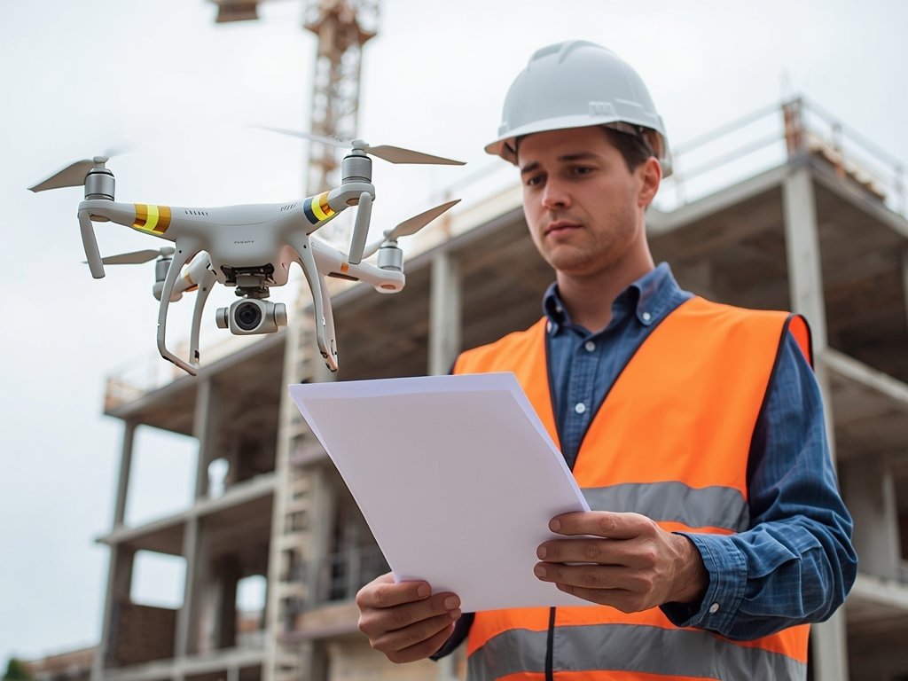 A drone pilot obtaining a permit from a local authority,