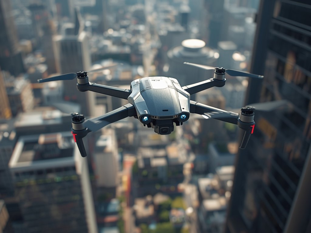 A futuristic drone with advanced features, such as swarm capabilities