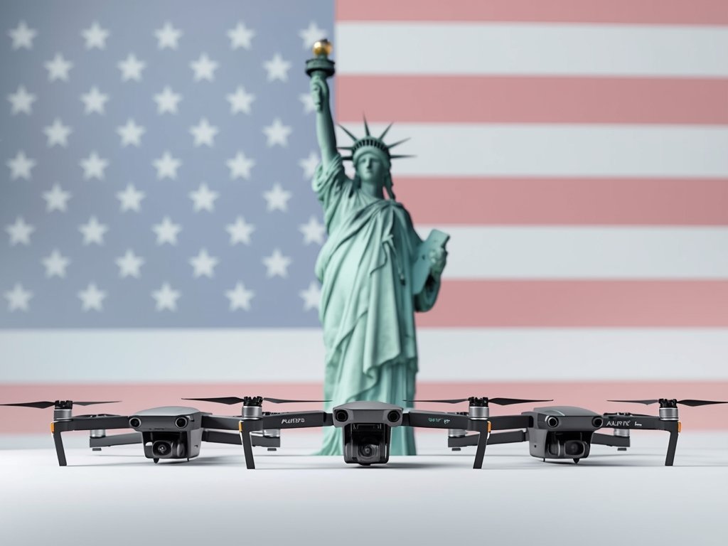 A lineup of three high-end drones (DJI Air 2S, Autel