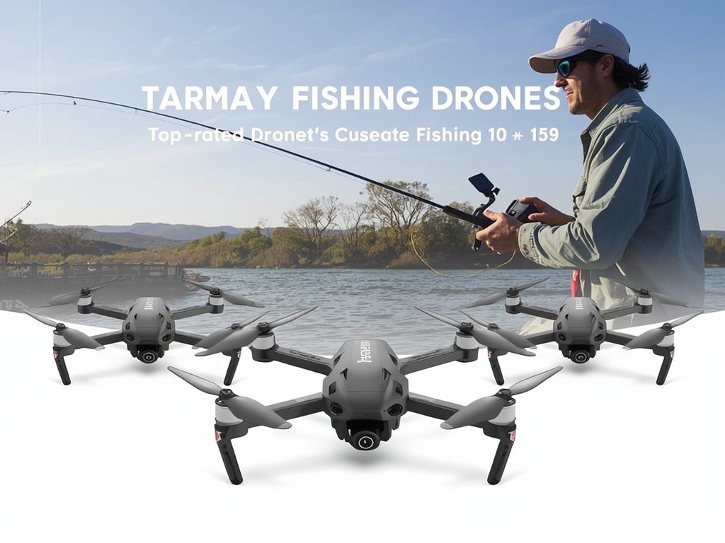 A lineup of three top-rated fishing drones, each with a