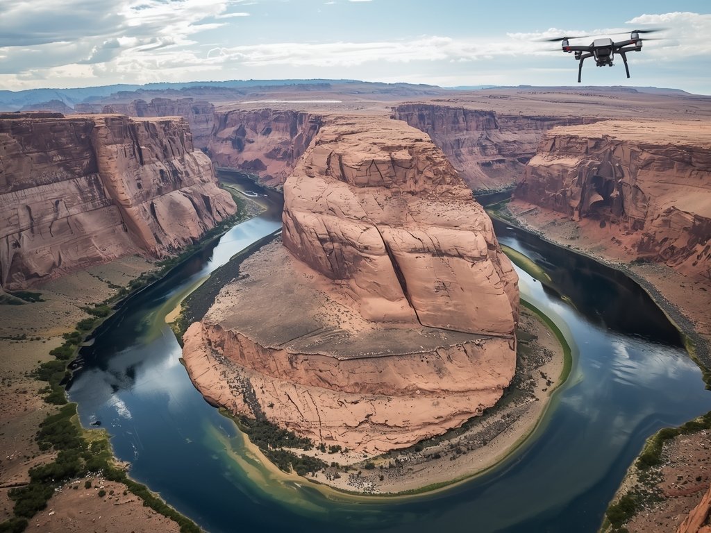 A majestic aerial view of the Grand Canyon, captured by