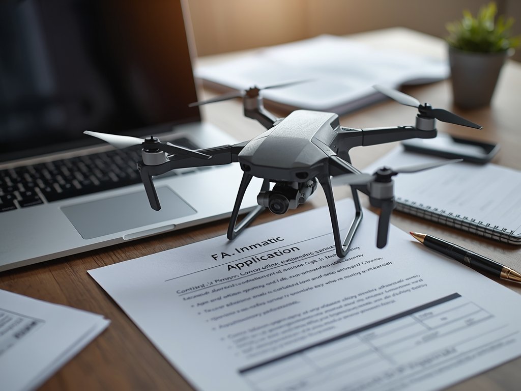 A photorealistic image of a drone operator submitting a waiver