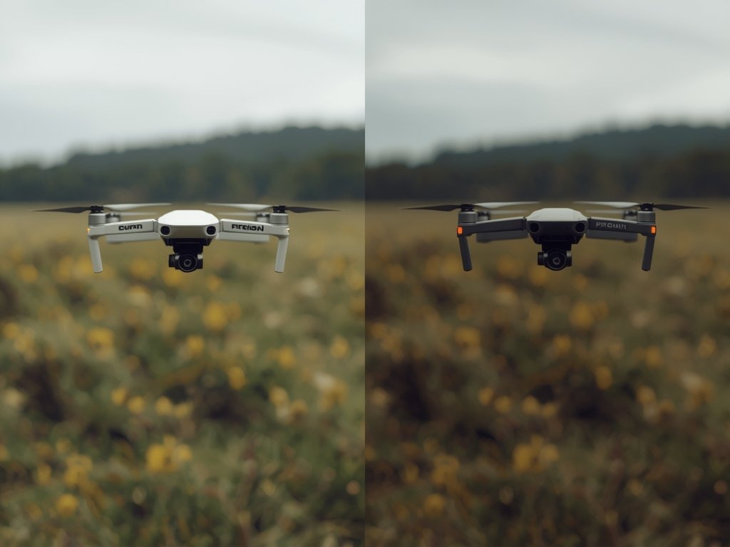 A side-by-side comparison of a traditional drone and a stealth