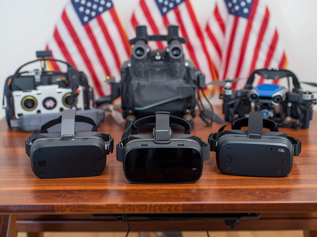 A side-by-side comparison of three popular FPV drone goggles models