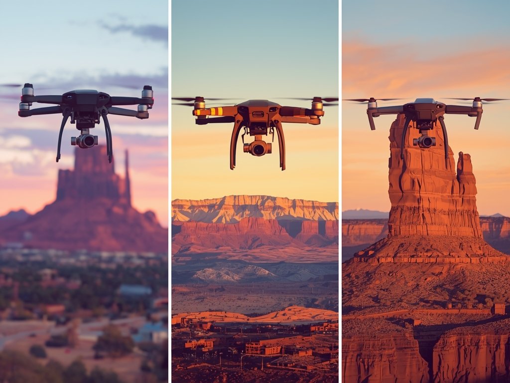 A side-by-side comparison of three thermal camera drones, each with