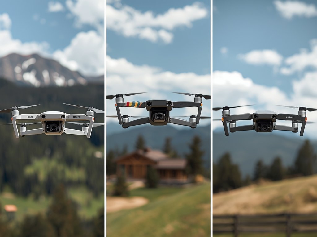 A side-by-side comparison of three top-rated wedding drones, showcasing their