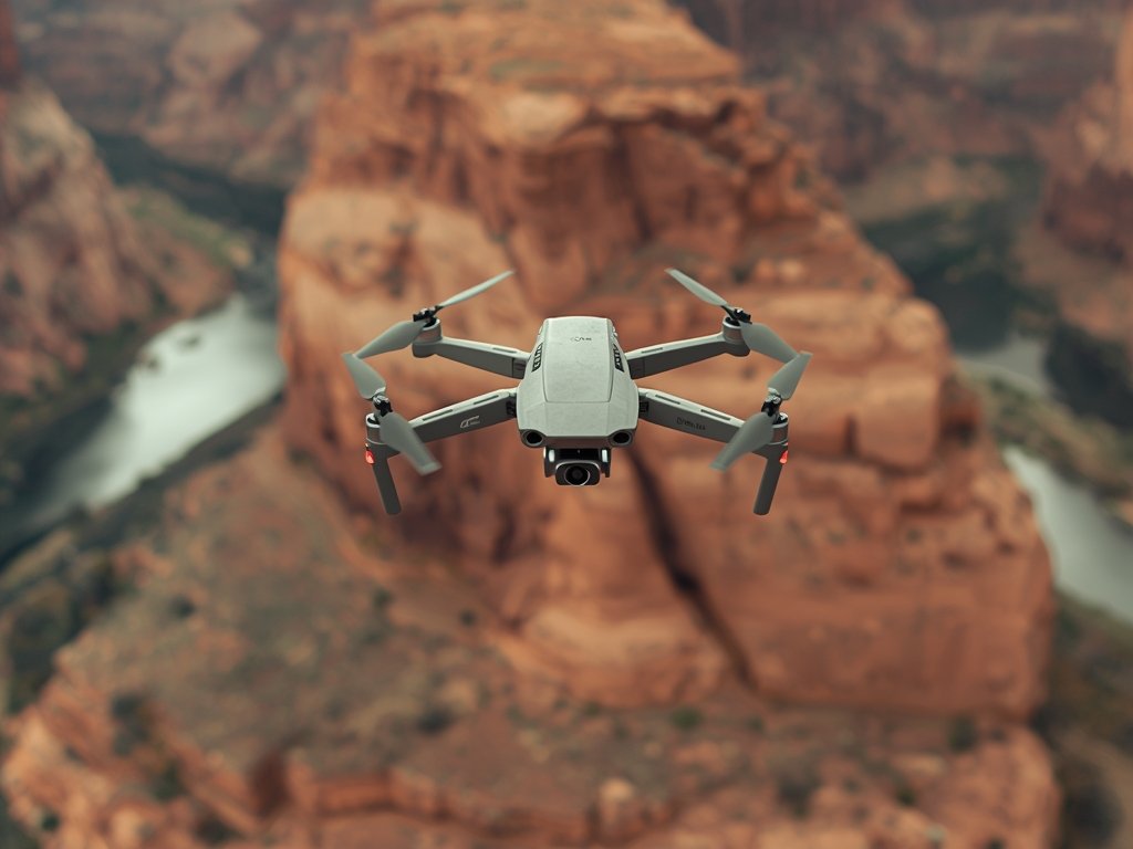 A stunning aerial view of a drone hovering over a