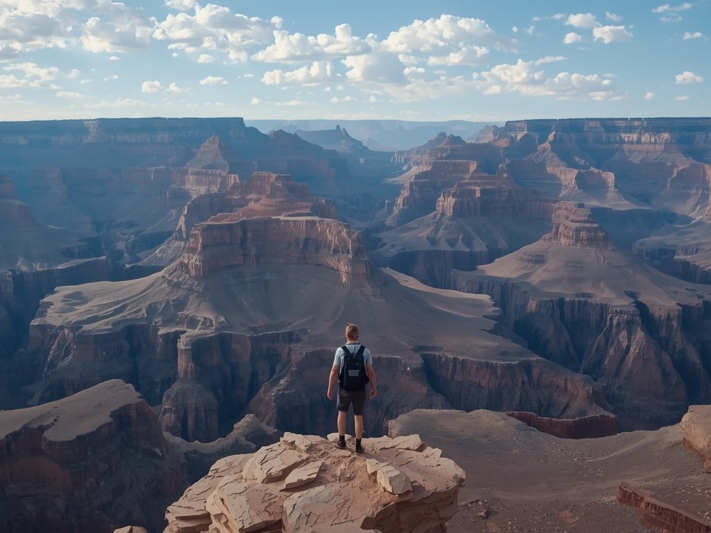 A stunning aerial view of the Grand Canyon, captured by